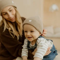Bonnet en laine Sable (0-12 mois)