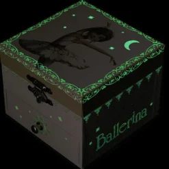 Boîte à bijoux musicale cube phosphorescente Ballerina
