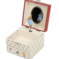 Boîte à bijoux musicale cube Pierre Lapin carotte
