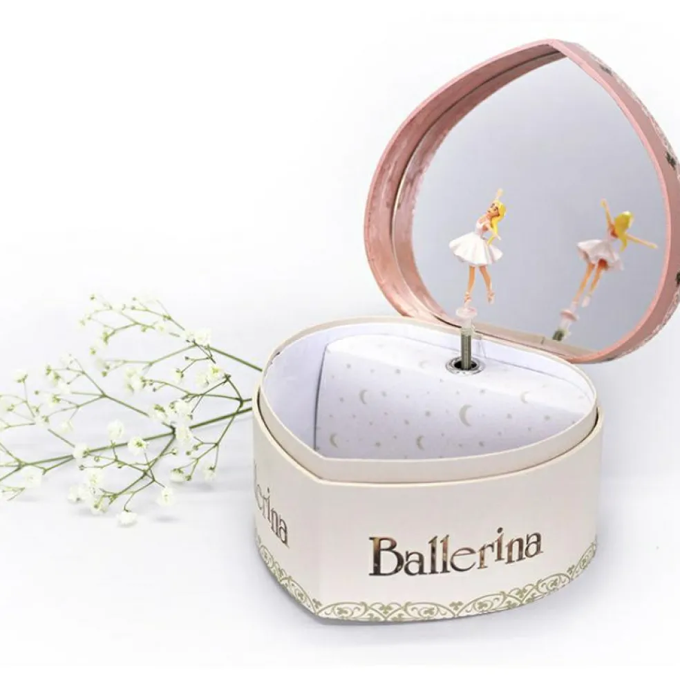 Boîte à bijoux musicale phosphorescente coeur Ballerina