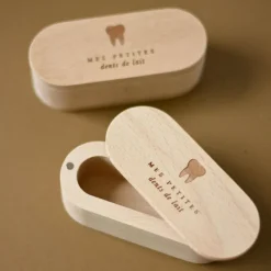 Boîte à dents de lait en bois de hêtre