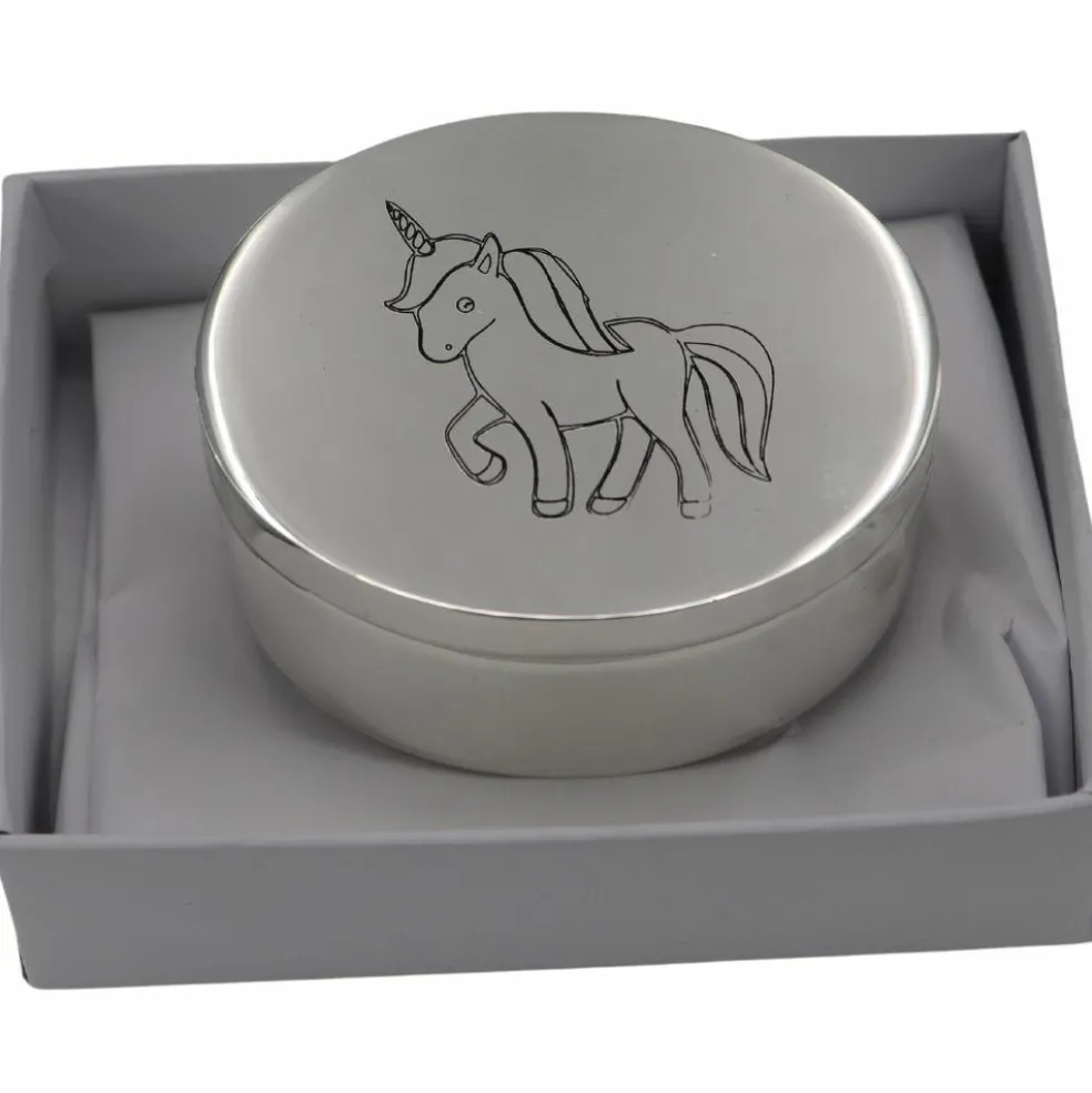 Boîte à dents Licorne personnnalisable (métal argenté)