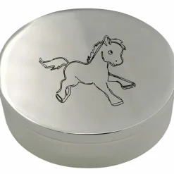 Boîte à dents Petit cheval personnalisable (métal argenté)