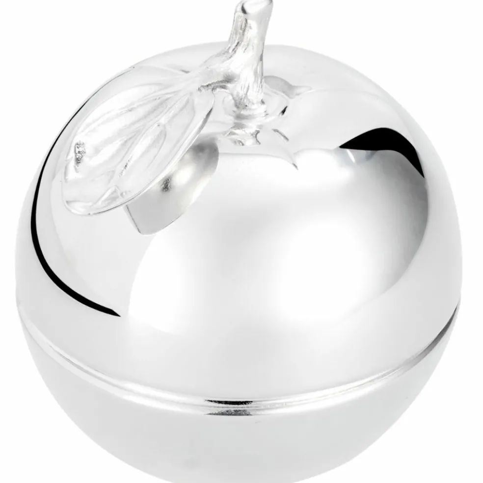 Boîte à dents pomme en métal argenté