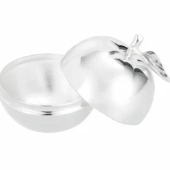 Boîte à dents pomme en métal argenté