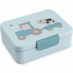 Boîte à goûter avec séparateur Tiny farm Bleu
