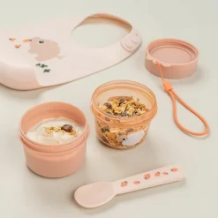 Boîte à goûter double petit Tiny farm Rose