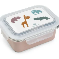 Boîte à goûter inox Deer friends Rose