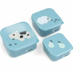 Boîte à goûter lot de 3 Tiny farm Bleu