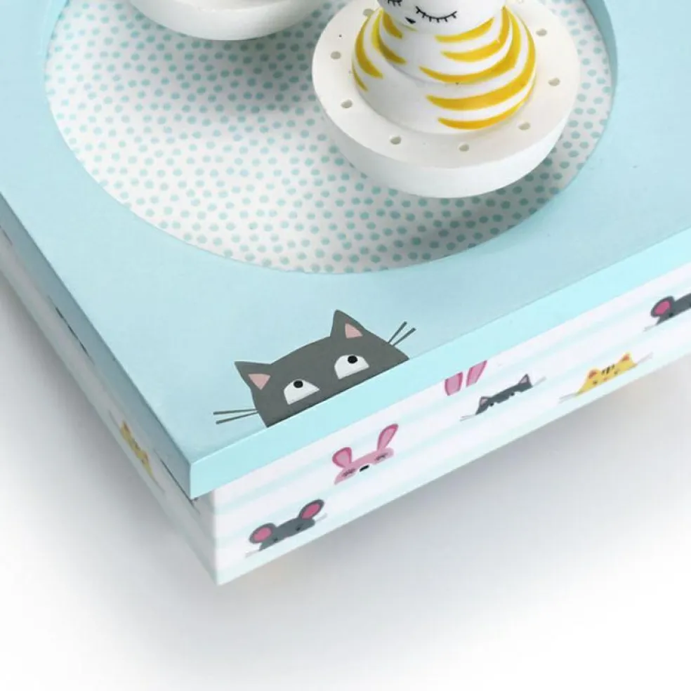 Boîte à musique magnétique chat et souris