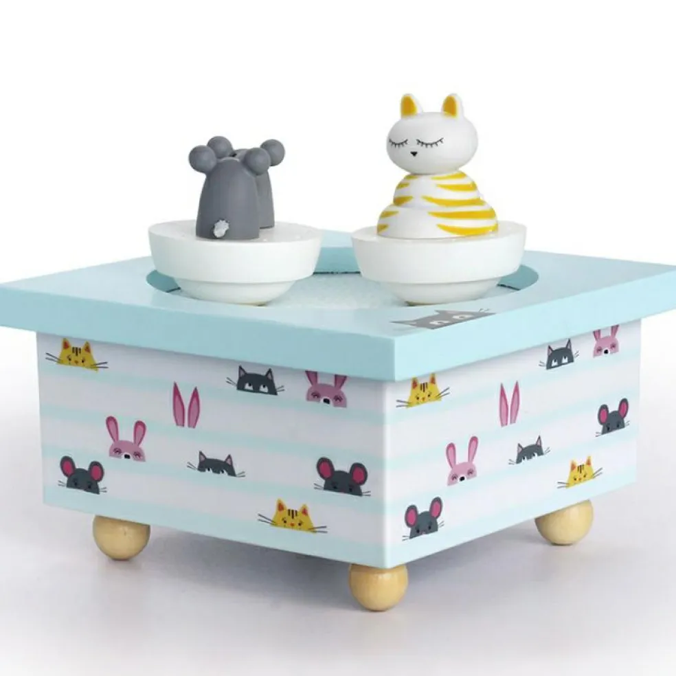 Boîte à musique magnétique chat et souris