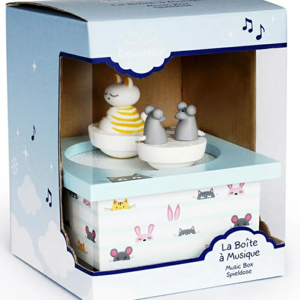 Boîte à musique magnétique chat et souris