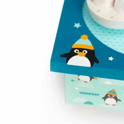 Boîte à musique magnétique famille pingouins