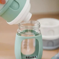 Boîte doseuse de lait empilable cotton white-sage green