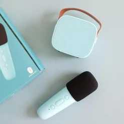 Boîte karaoké enceinte et micro Bleu