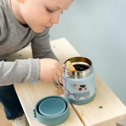 Boîte repas isotherme Tiny farm Bleu (300 ml)