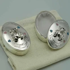 Boîtes première dent et première boucle de cheveux personnalisables (métal argenté)