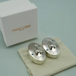 Boîtes première dent et première boucle de cheveux personnalisables (métal argenté)