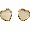 Boucles d'oreilles coeur nacre (or jaune 750°)