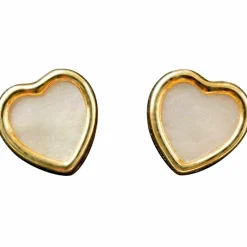 Boucles d'oreilles coeur nacre (or jaune 750°)