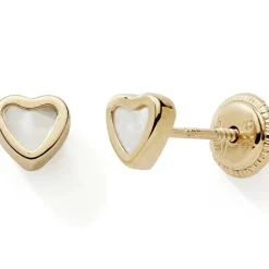 Boucles d'oreilles Coeur nacré (or jaune 375°)