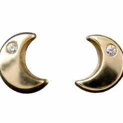 Boucles d'oreilles demie lune (or jaune 750°)