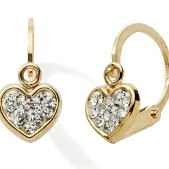 Boucles d'oreilles dormeuses Coeur (or jaune 750°)