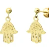 Boucles d'oreilles Main de Fatma (or jaune 375°)