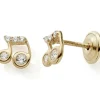 Boucles d'oreilles Note de musique (or jaune 375°)