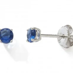 Boucles d'oreilles Oxydes bleues 4 mm (argent)