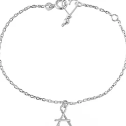 Bracelet chaîne La majuscule argent (personnalisable)
