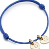 Bracelet cordon 2 charms coeur personnalisable (plaqué or)
