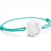 Bracelet cordon Colombe personnalisable (argent 925°)