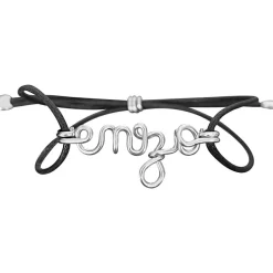 Bracelet cordon coton ciré Prénom argent (personnalisable)