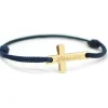 Bracelet cordon croix personnalisable (plaqué or 18 carats)