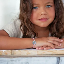 Bracelet cordon enfant Mini jeton coeur (argent 925°)