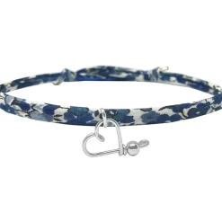 Bracelet cordon liberty Mon petit cœur argent (personnalisable)