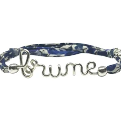 Bracelet cordon liberty Prénom argent (personnalisable)