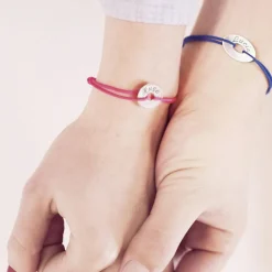 Bracelet cordon Mini jeton (argent 925°)