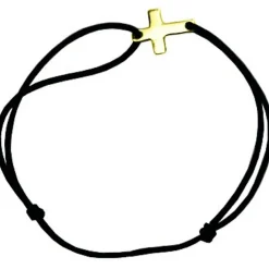 Bracelet cordon Mon petit Notre Dame goldfilled jaune (personnalisable)