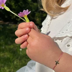 Bracelet cordon Mon petit Notre Dame goldfilled jaune (personnalisable)