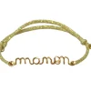 Bracelet cordon paillette Prénom goldfilled jaune (personnalisable)