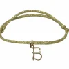 Bracelet cordon paillette Majuscule goldfilled jaune (personnalisable)