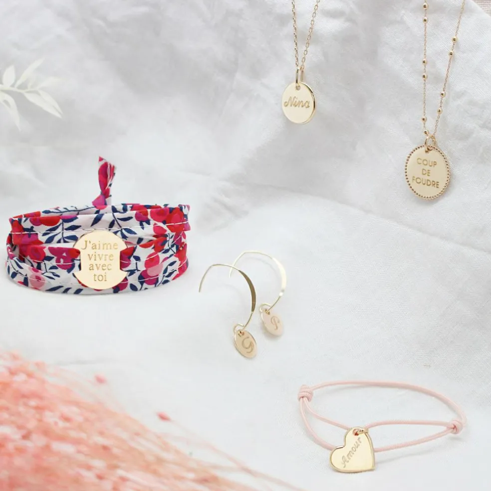 Bracelet enfant cordon Kids coeur (plaqué or jaune)