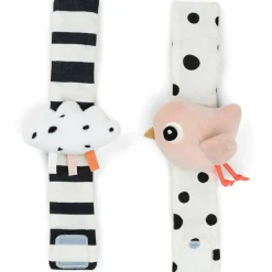 Bracelet hochet lot de 2 Happy clouds Rose