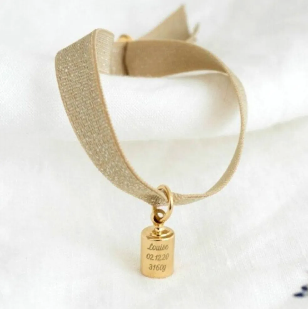 Bracelet Mon Petit Poids en plaqué or jaune (personnalisable)
