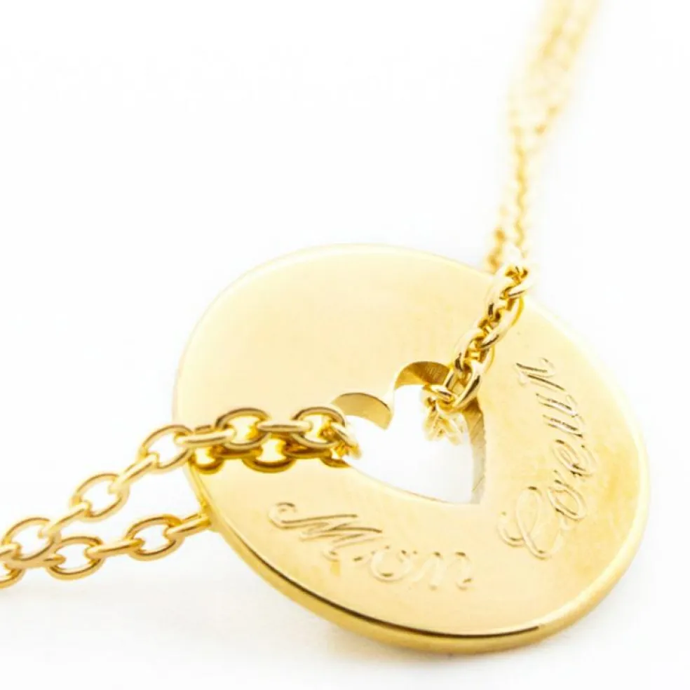 Bracelet Poème coeur (plaqué or jaune)