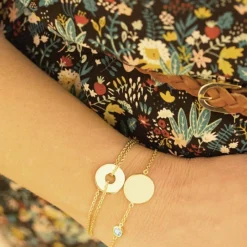 Bracelet Poème (plaqué or jaune)