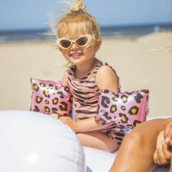 Brassards de natation Léopard rose et doré (2-6 ans)