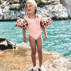 Brassards de natation Léopard rose et doré (2-6 ans)
